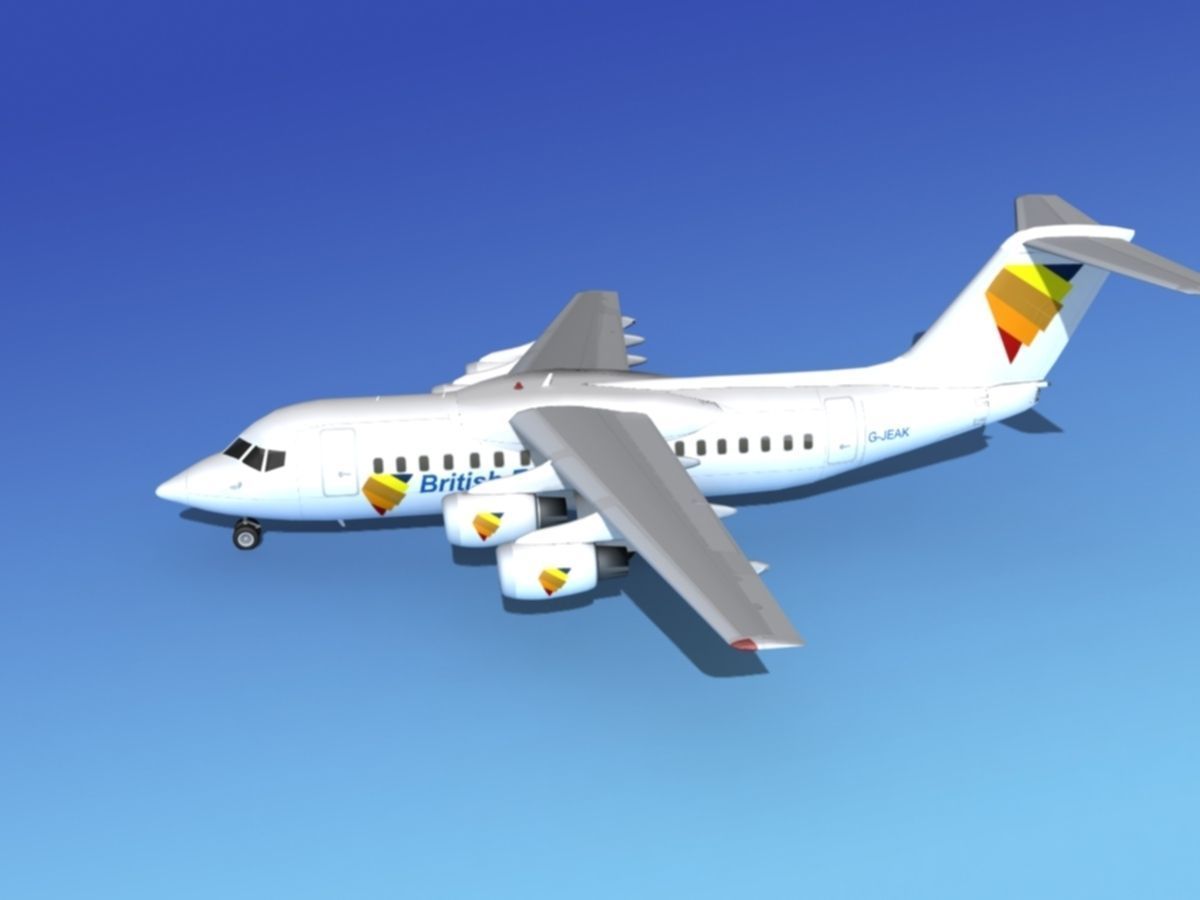 BAe 146-200 British European 3D model_9