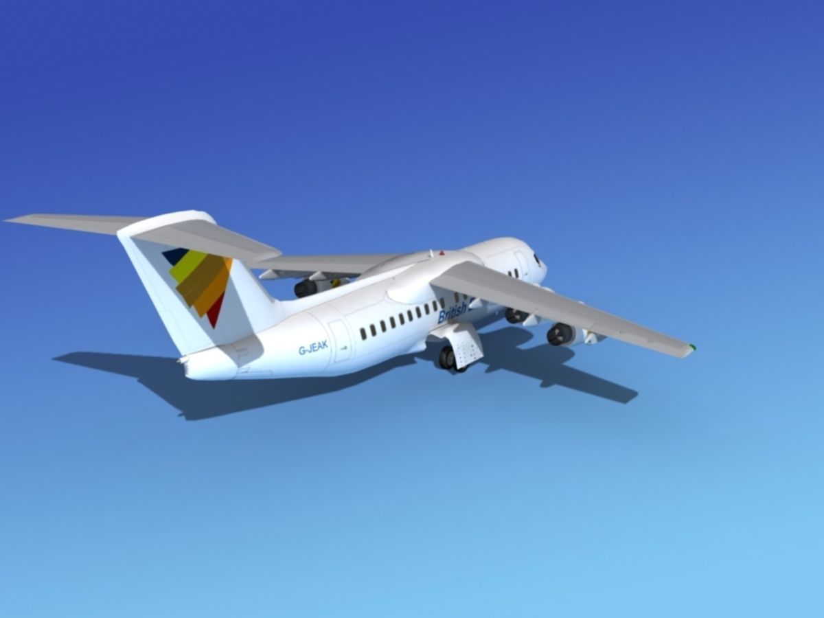 BAe 146-200 British European 3D model_5