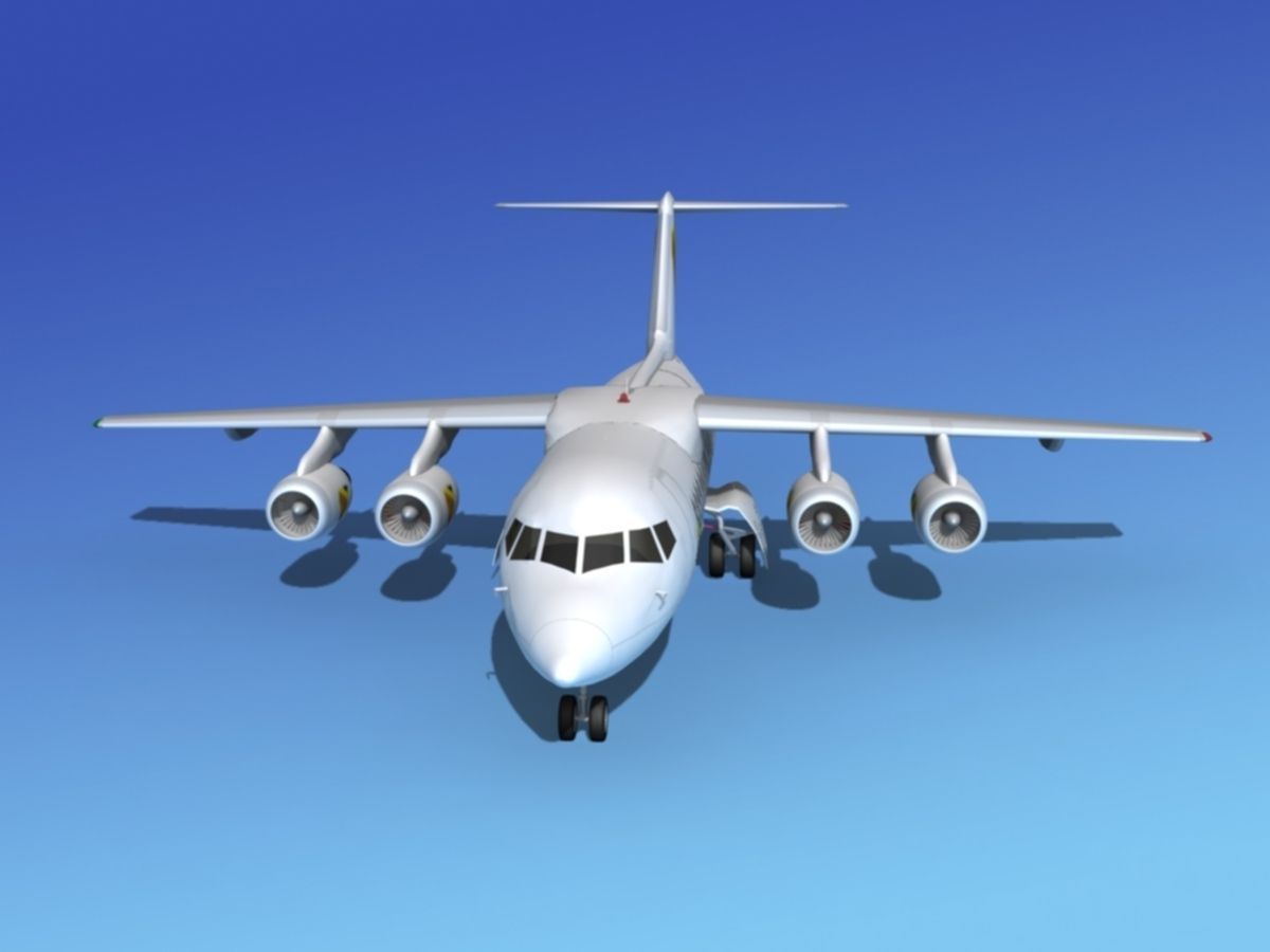 BAe 146-200 British European 3D model_1