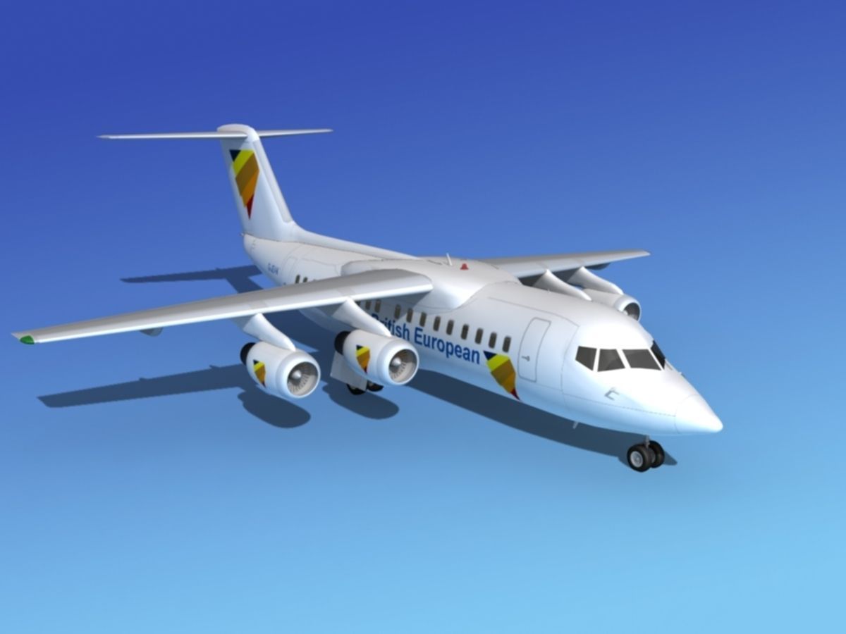 BAe 146-200 British European 3D model_2