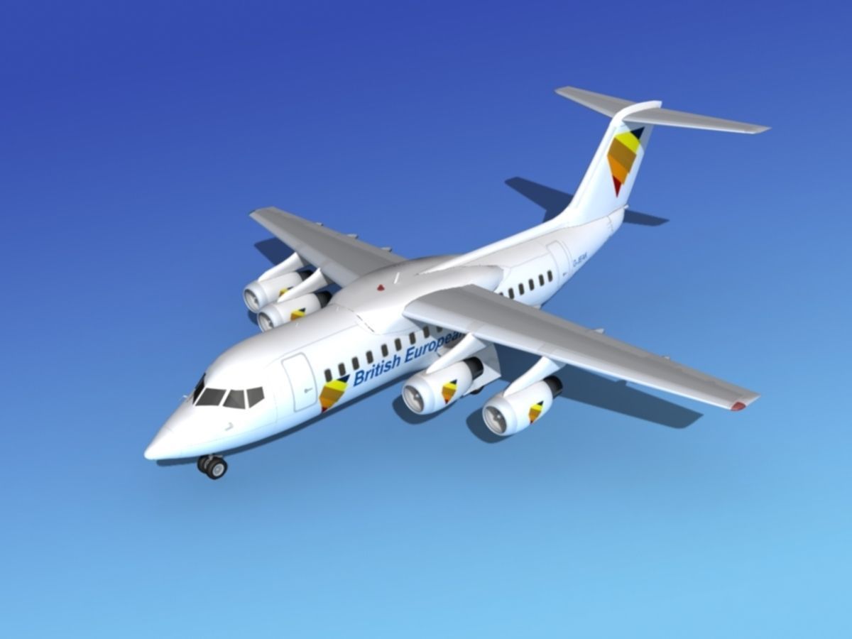BAe 146-200 British European 3D model_10
