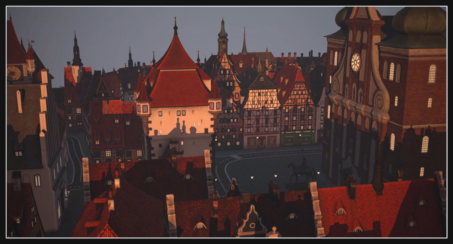 Old European Town Low-poly 3D model_13