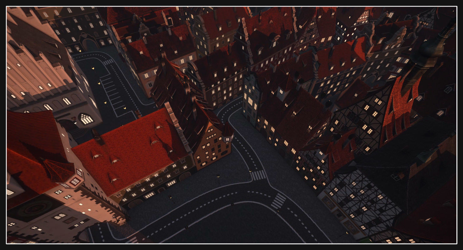 Old European Town Low-poly 3D model_8