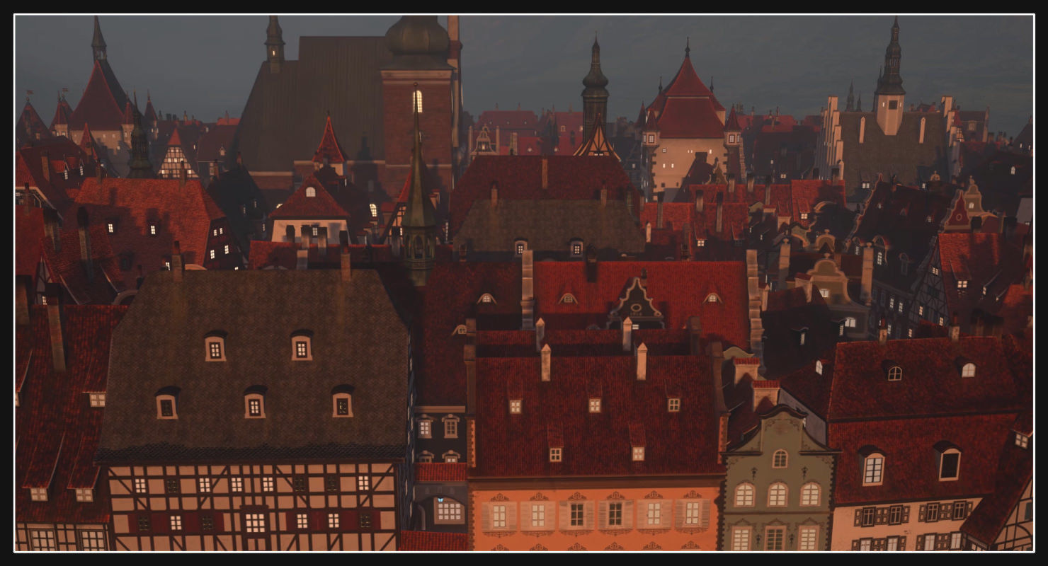 Old European Town Low-poly 3D model_5