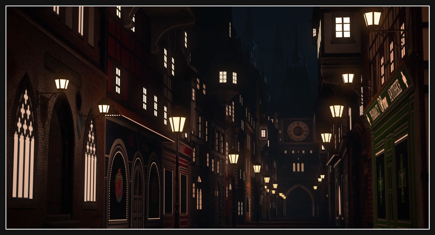 Old European Town Low-poly 3D model_48