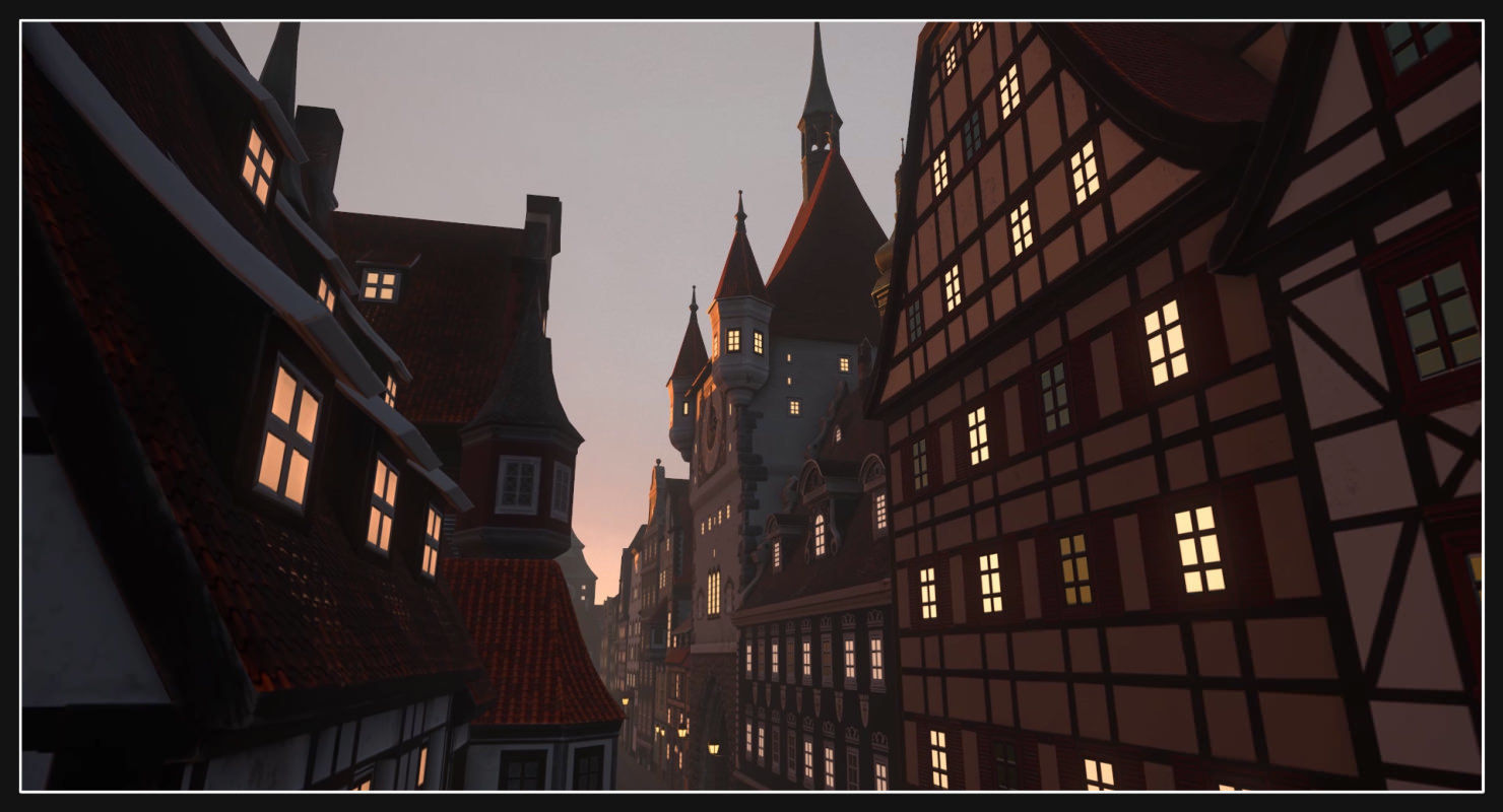 Old European Town Low-poly 3D model_27