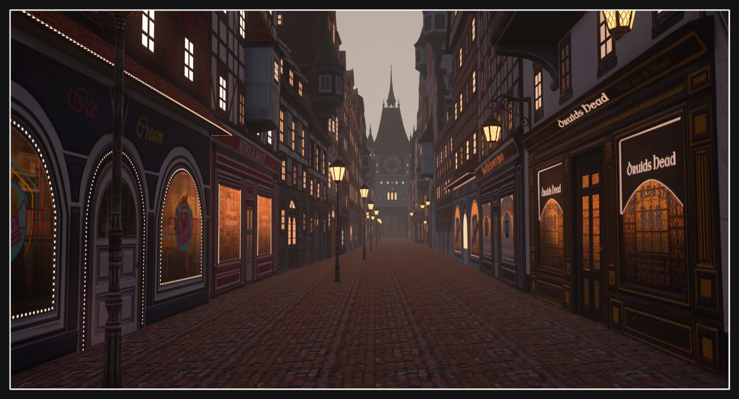 Old European Town Low-poly 3D model_28