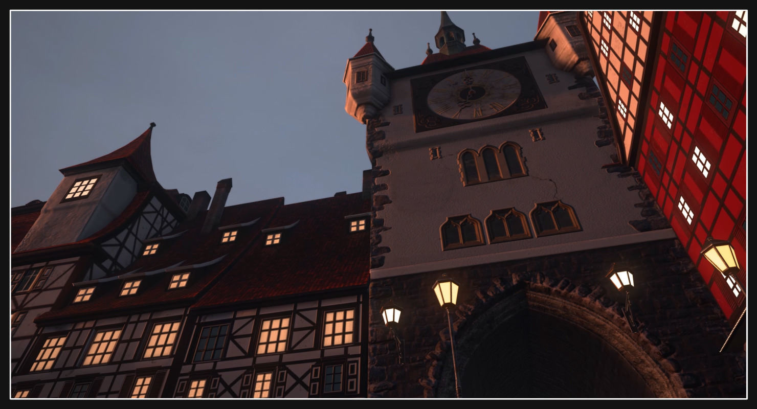 Old European Town Low-poly 3D model_32