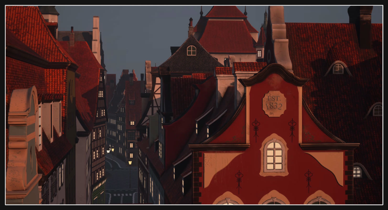 Old European Town Low-poly 3D model_34