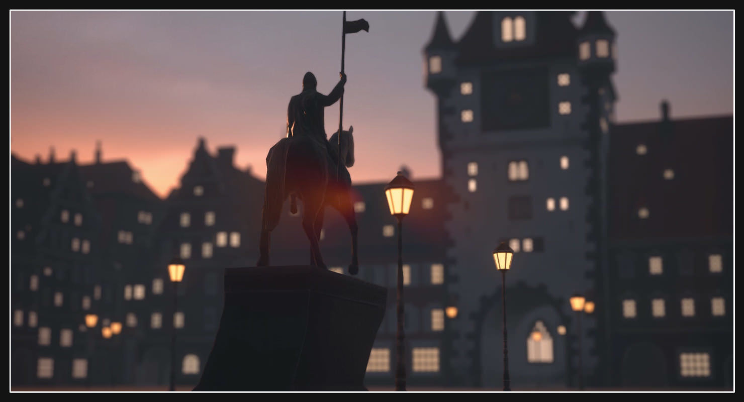 Old European Town Low-poly 3D model_35