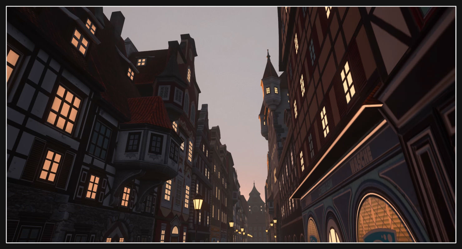 Old European Town Low-poly 3D model_23