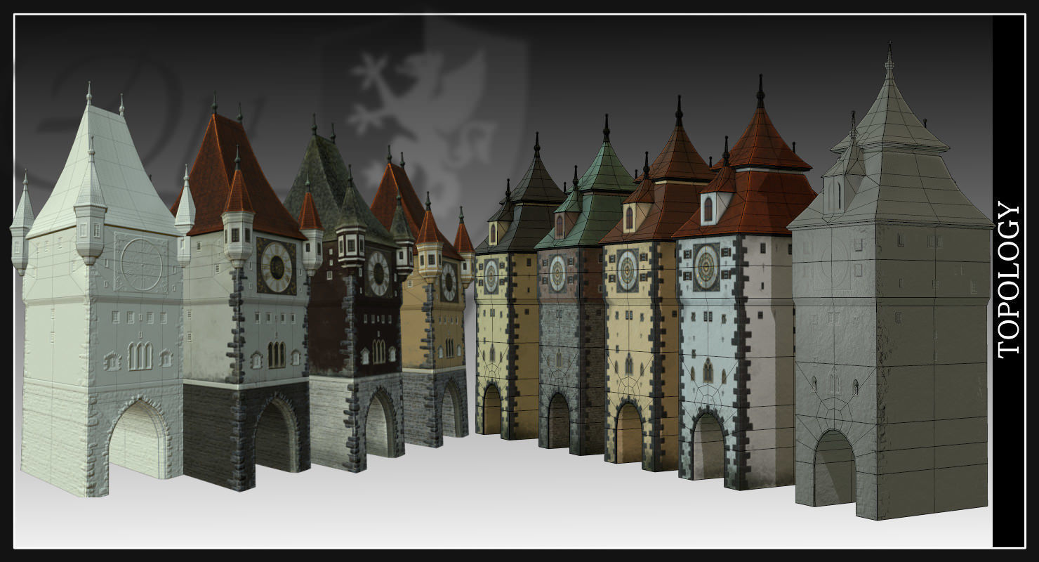 Old European Town Low-poly 3D model_68