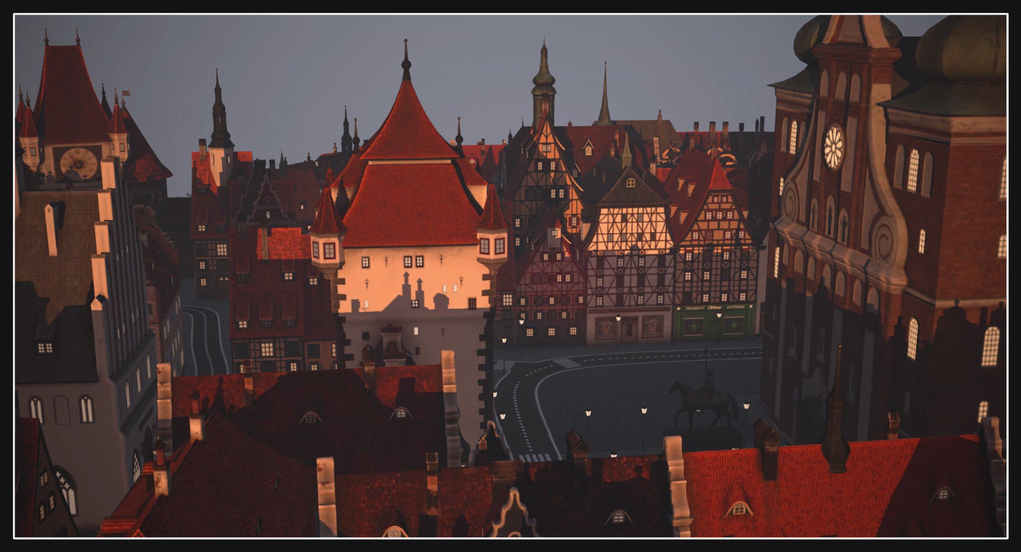 Old European Town Low-poly 3D model_20