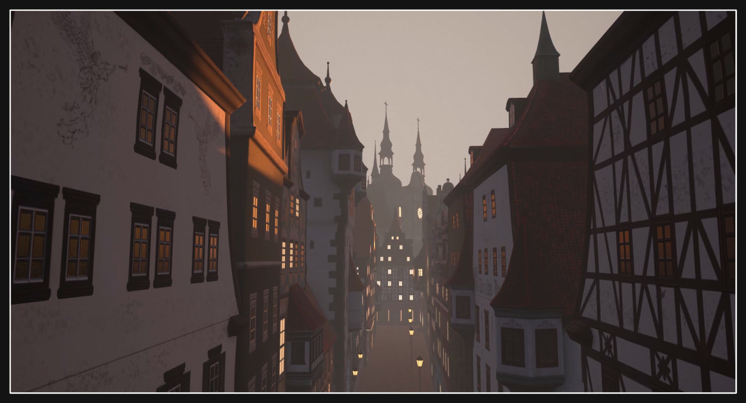 Old European Town Low-poly 3D model_25