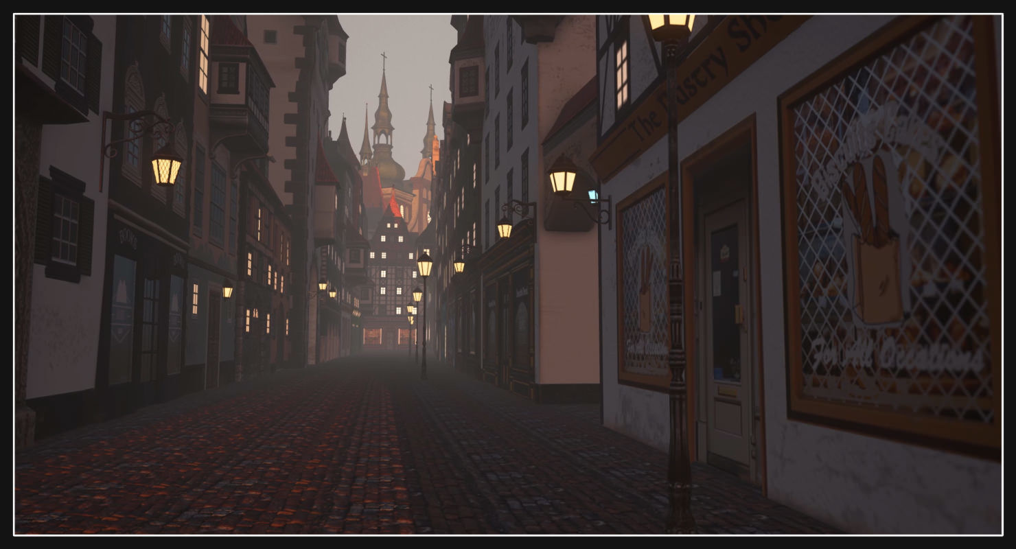 Old European Town Low-poly 3D model_29