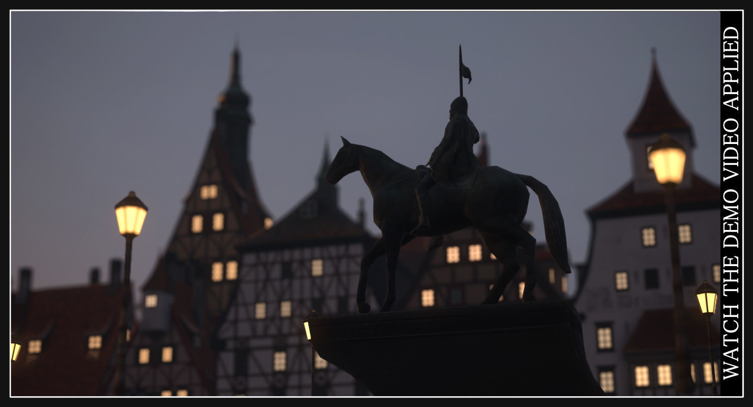 Old European Town Low-poly 3D model_39