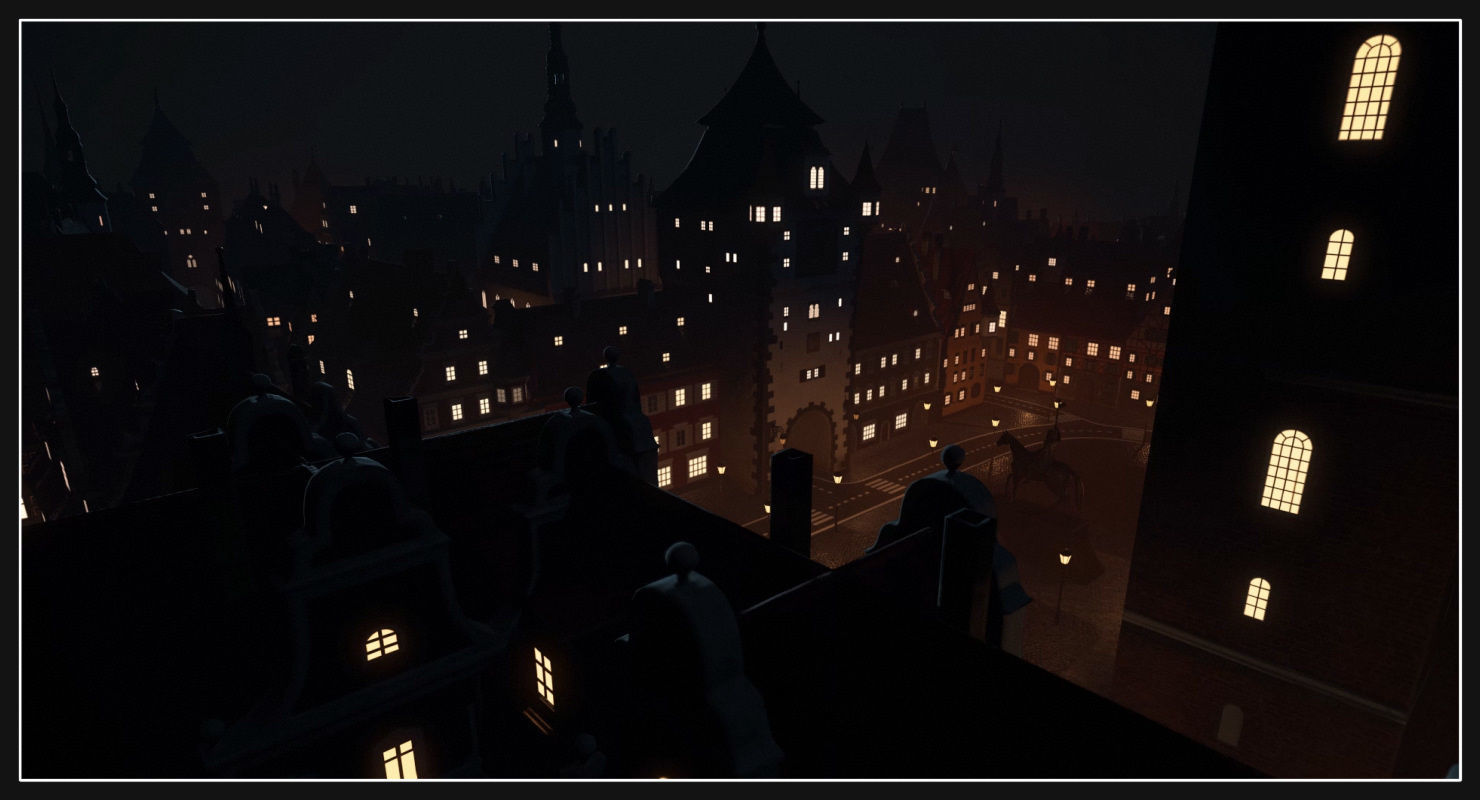 Old European Town Low-poly 3D model_50