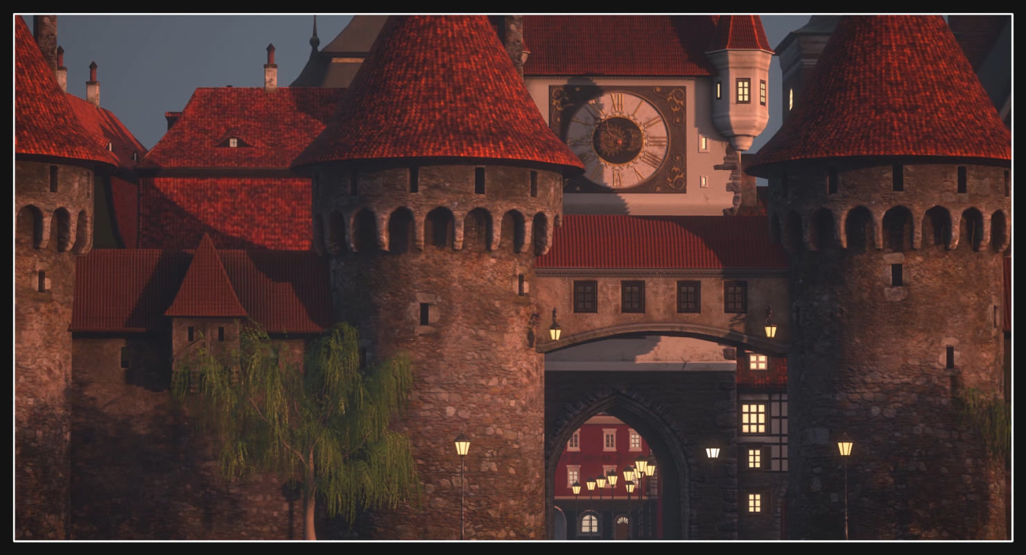 Old European Town Low-poly 3D model_15