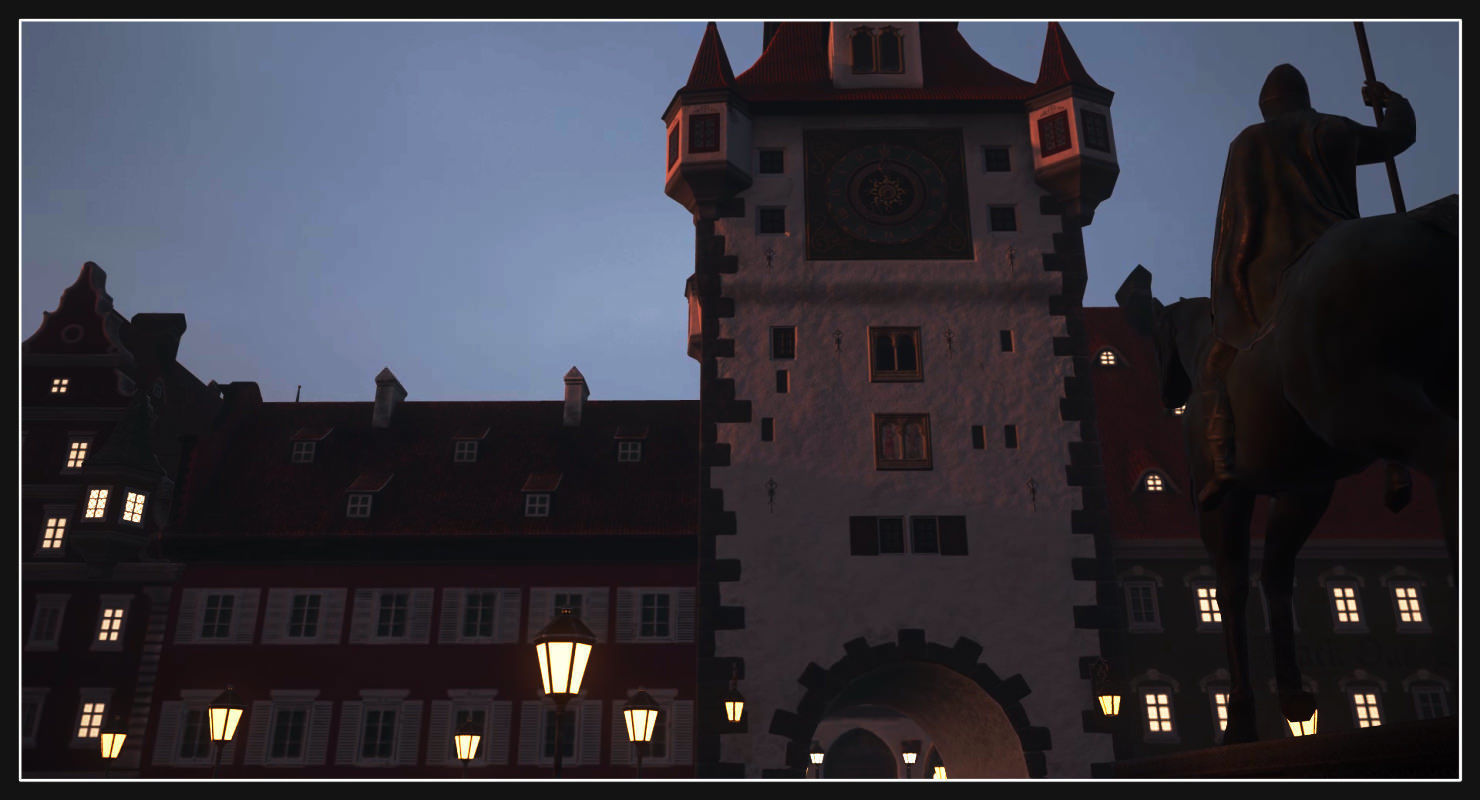 Old European Town Low-poly 3D model_4