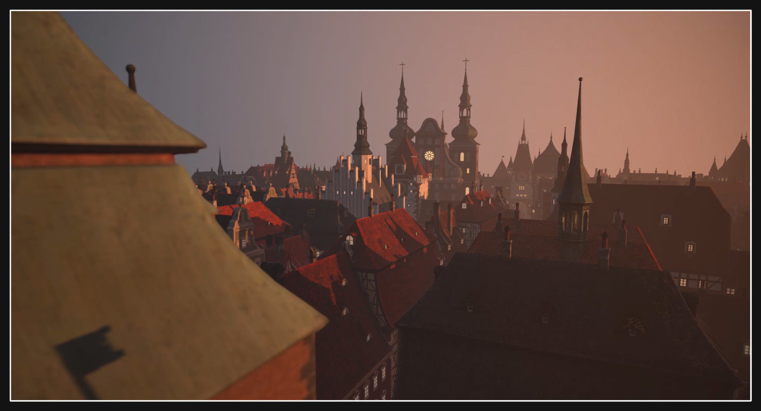 Old European Town Low-poly 3D model_18