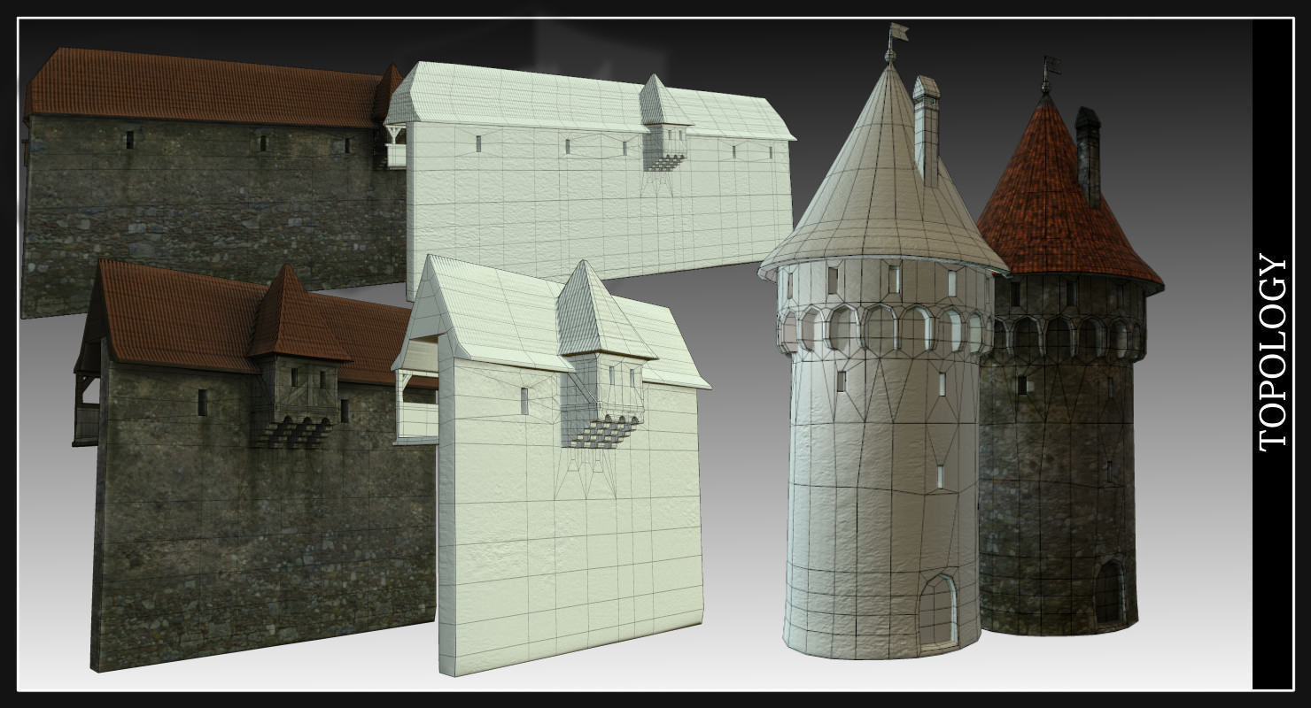 Old European Town Low-poly 3D model_67