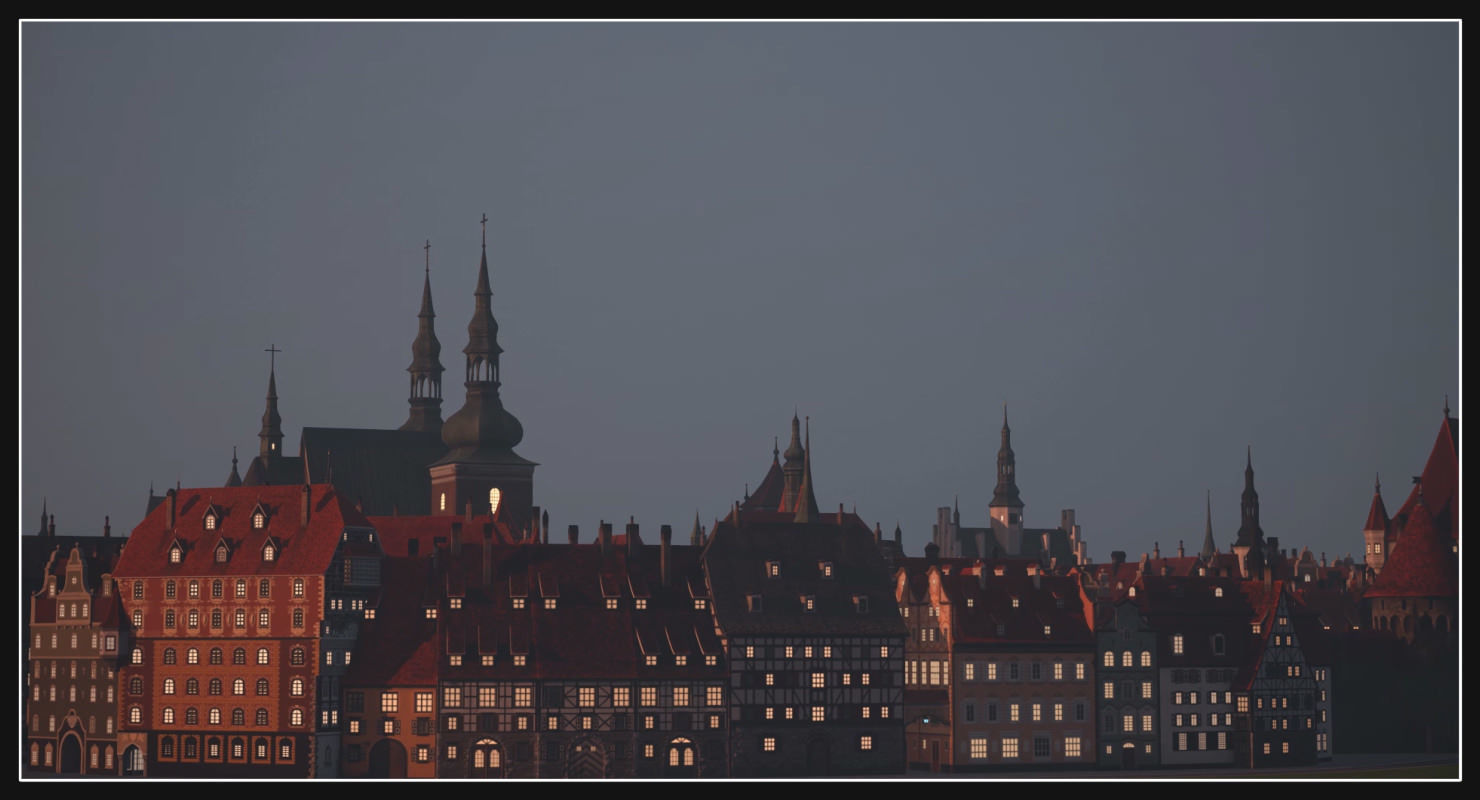 Old European Town Low-poly 3D model_16