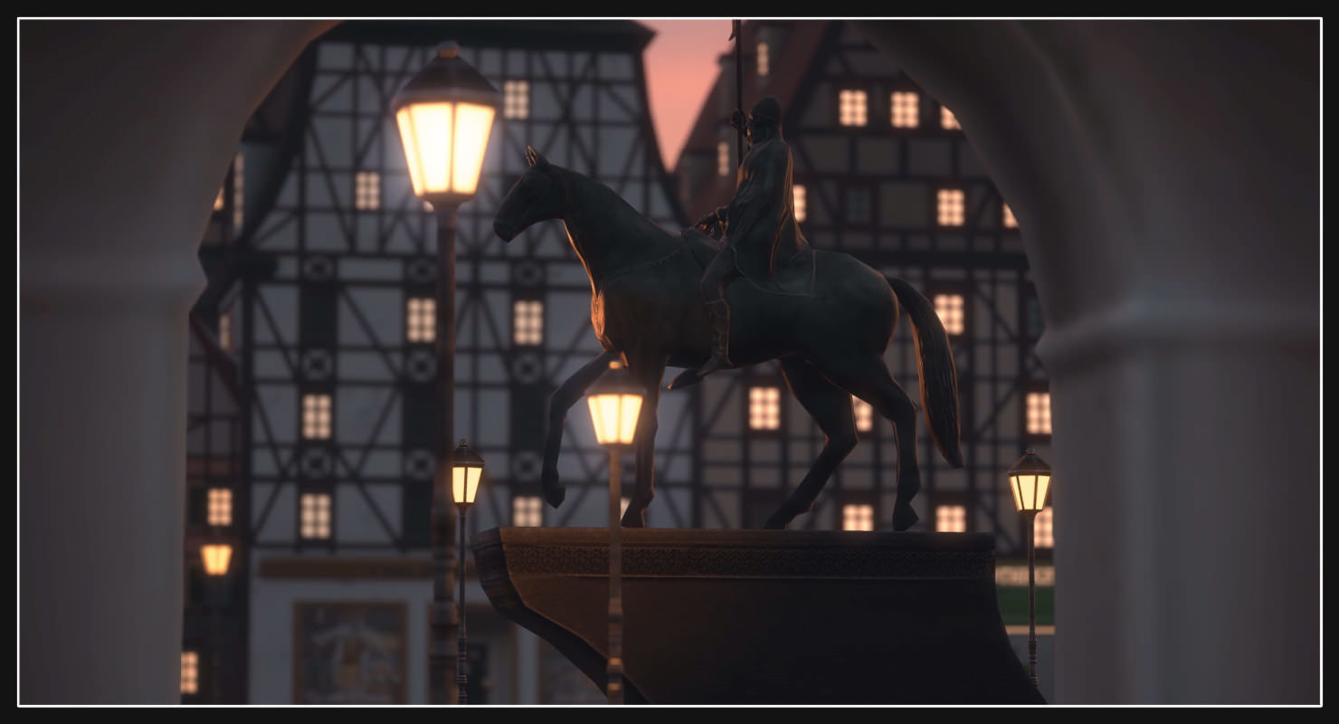 Old European Town Low-poly 3D model_37