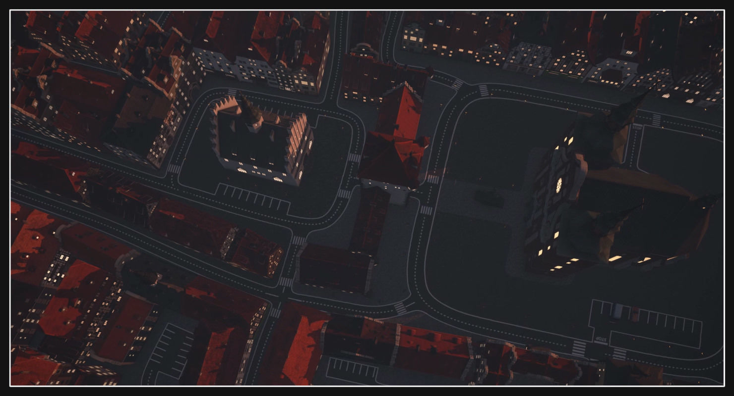 Old European Town Low-poly 3D model_21