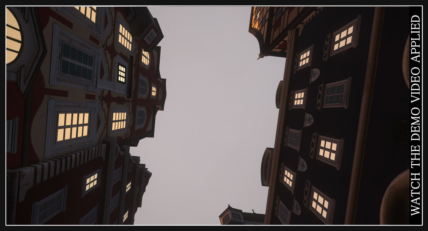 Old European Town Low-poly 3D model_44