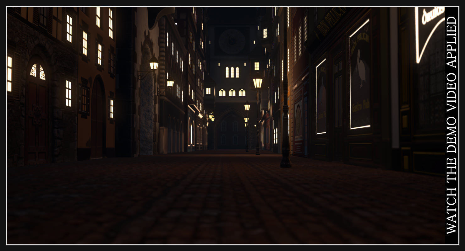 Old European Town Low-poly 3D model_46