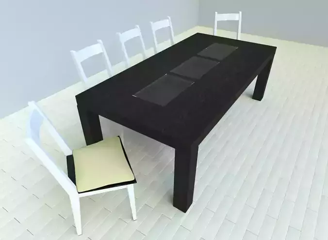 table wood wengue and chair