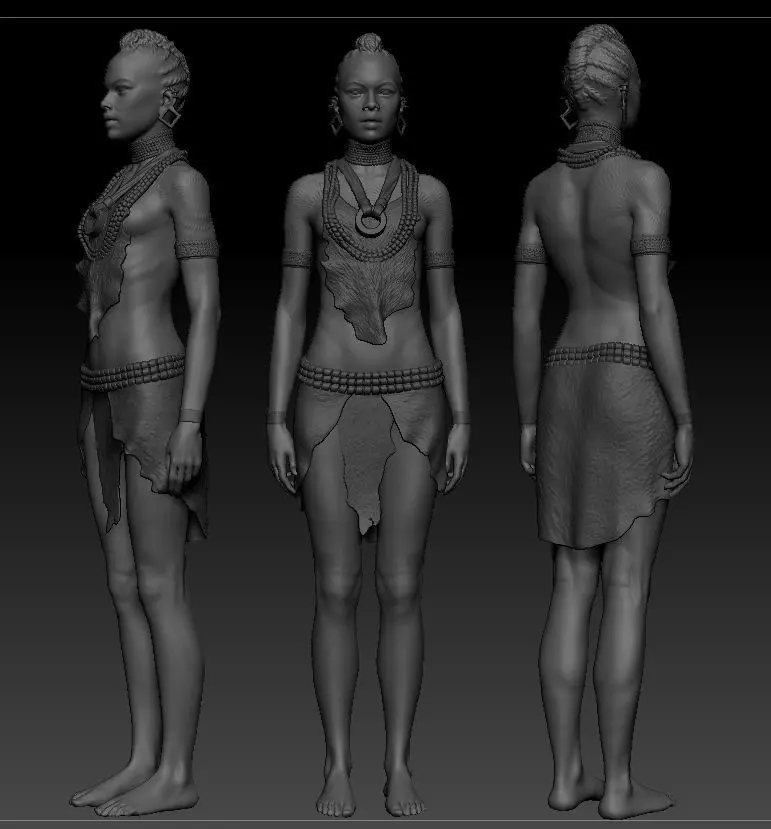 Nubian Woman - Sculpt 3D model_0