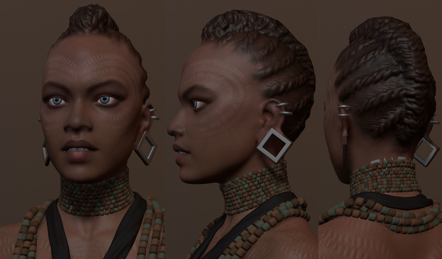 Nubian Woman - Sculpt 3D model_4