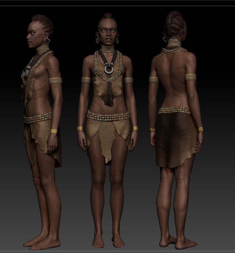 Nubian Woman - Sculpt 3D model_2