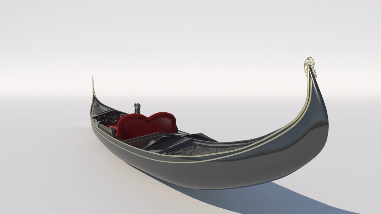 Venetian gondola 3D model 3D model_1