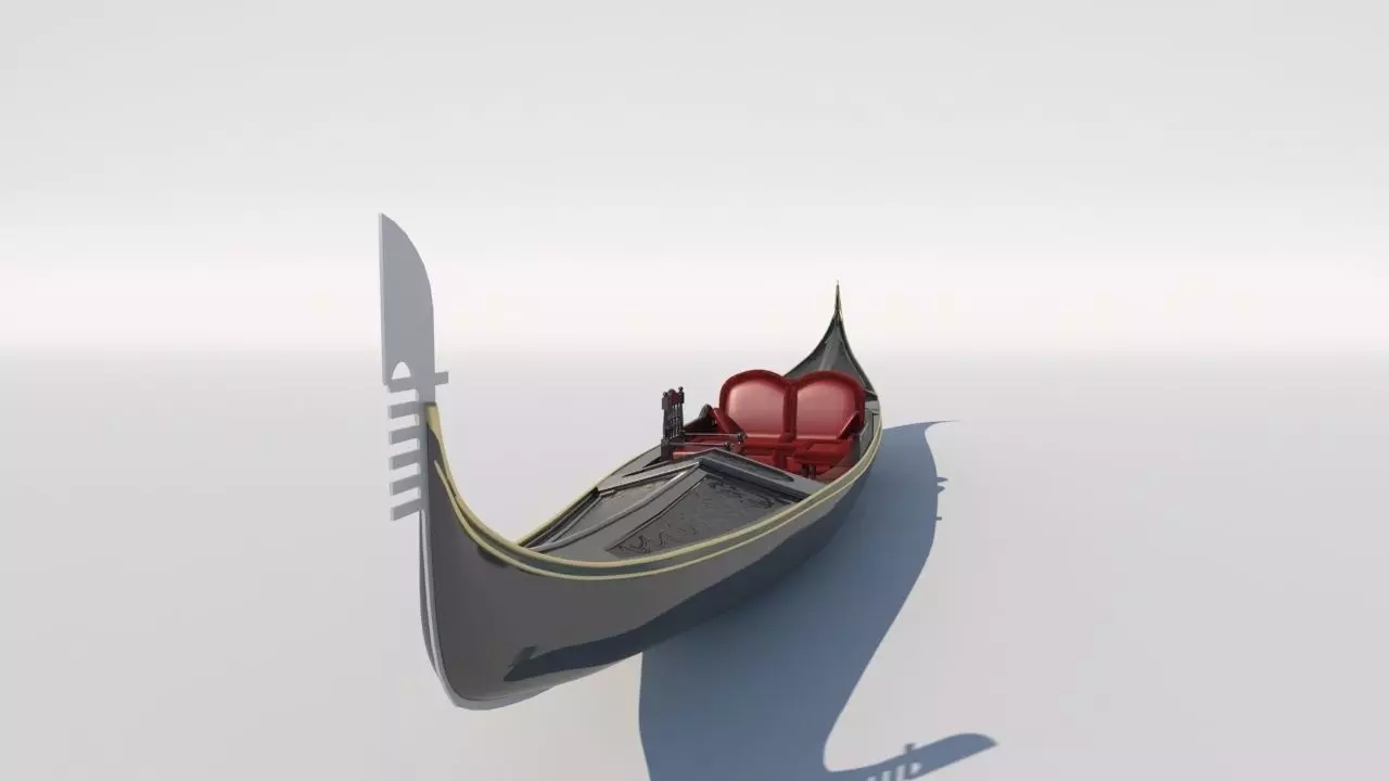 Venetian gondola 3D model 3D model_0