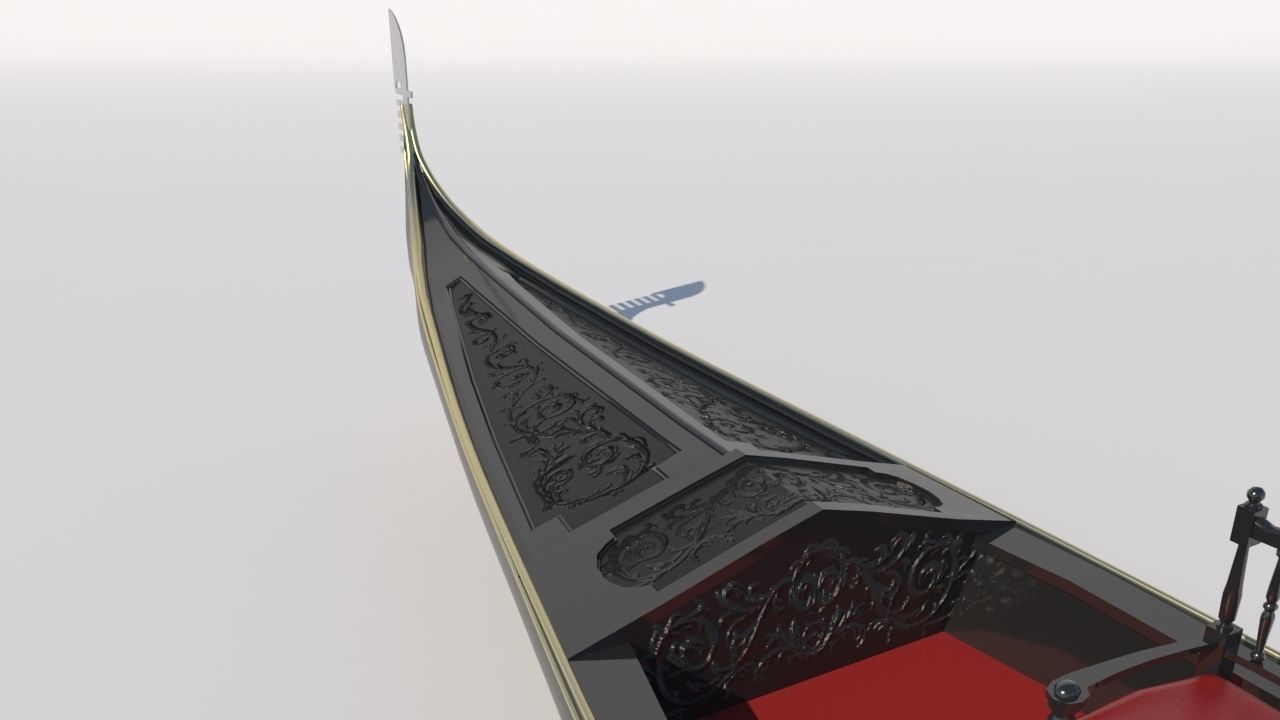 Venetian gondola 3D model 3D model_9