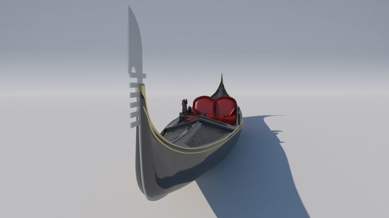 Venetian gondola 3D model 3D model_4