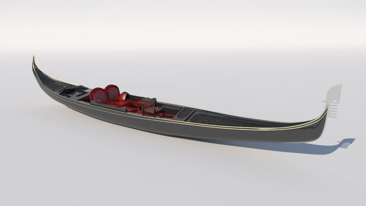 Venetian gondola 3D model 3D model_2