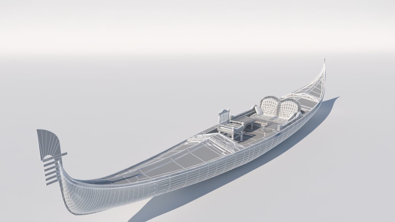 Venetian gondola 3D model 3D model_6