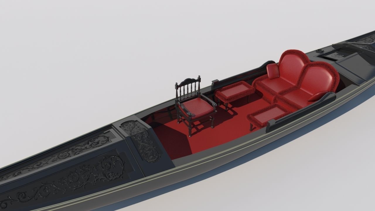 Venetian gondola 3D model 3D model_8