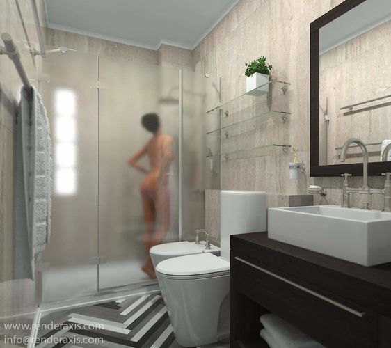 Shower Woman - High poly Human People Nude 3D model