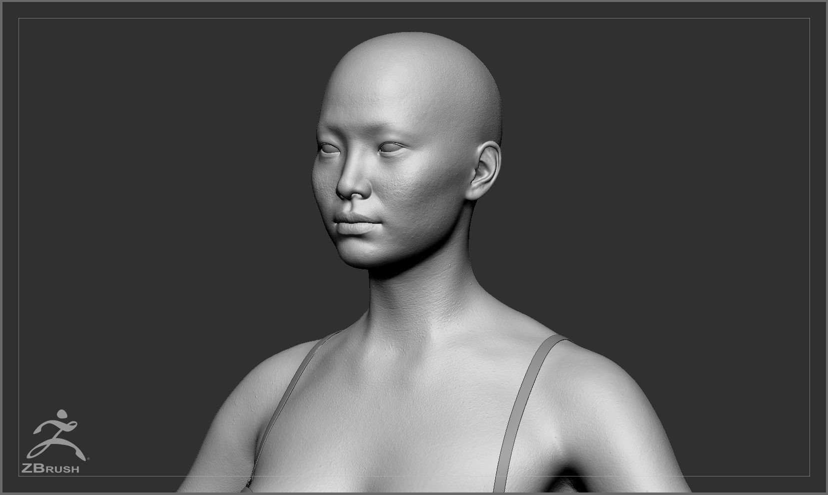 Average Asian Female Body Low-poly 3D model_42