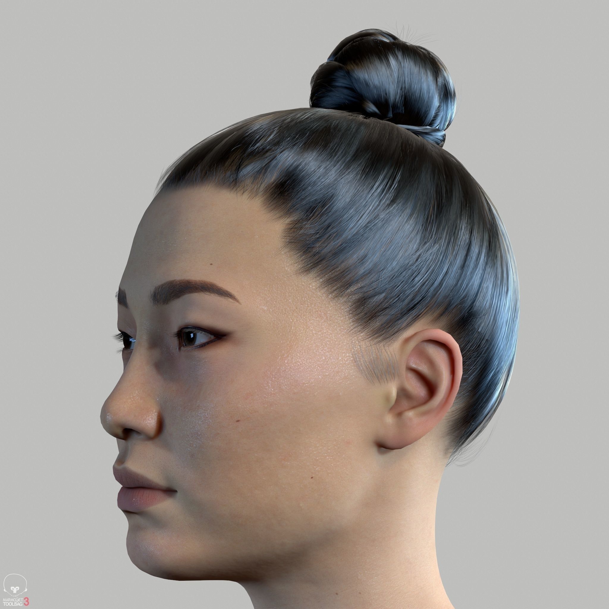 Average Asian Female Body Low-poly 3D model_28