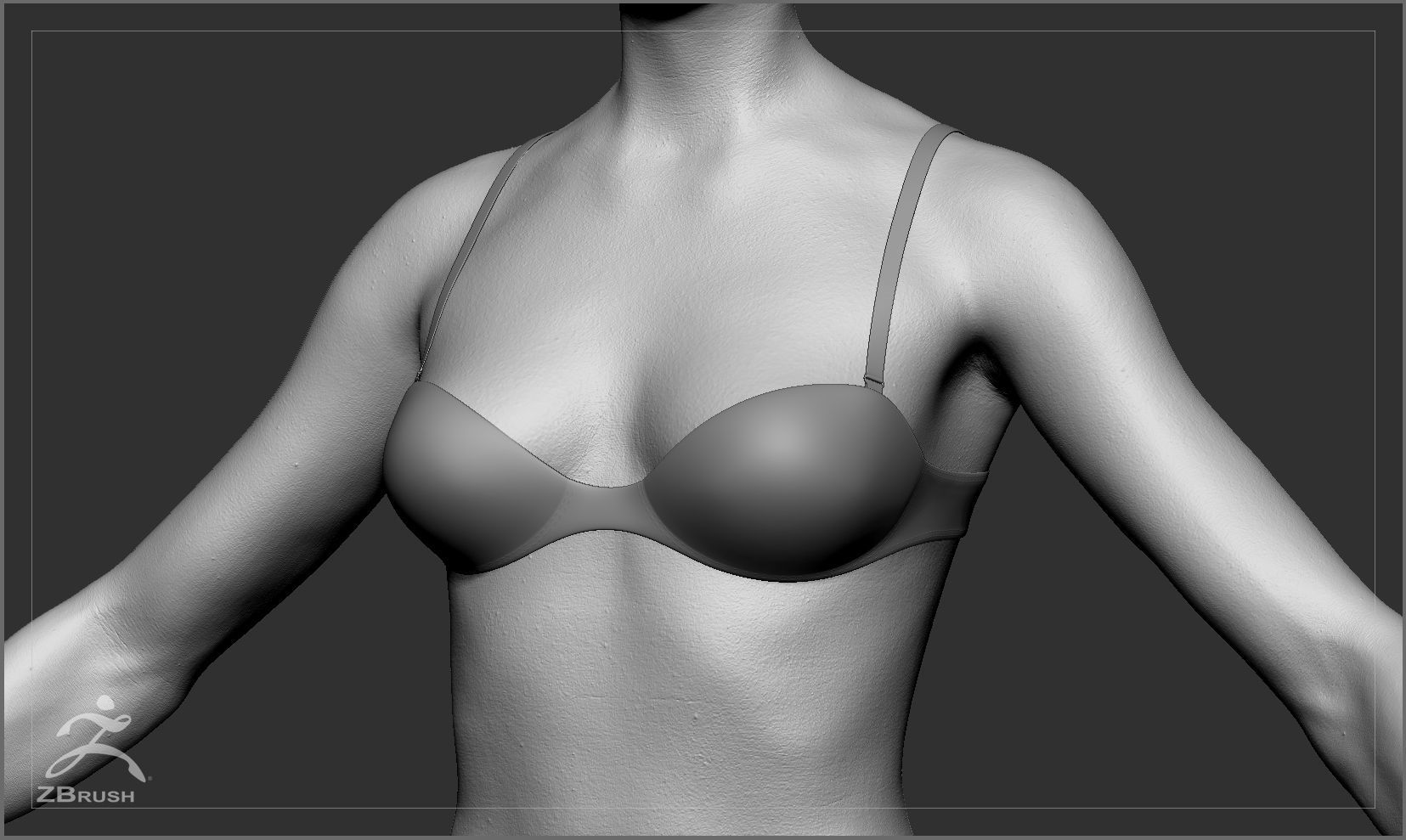 Average Asian Female Body Low-poly 3D model_43