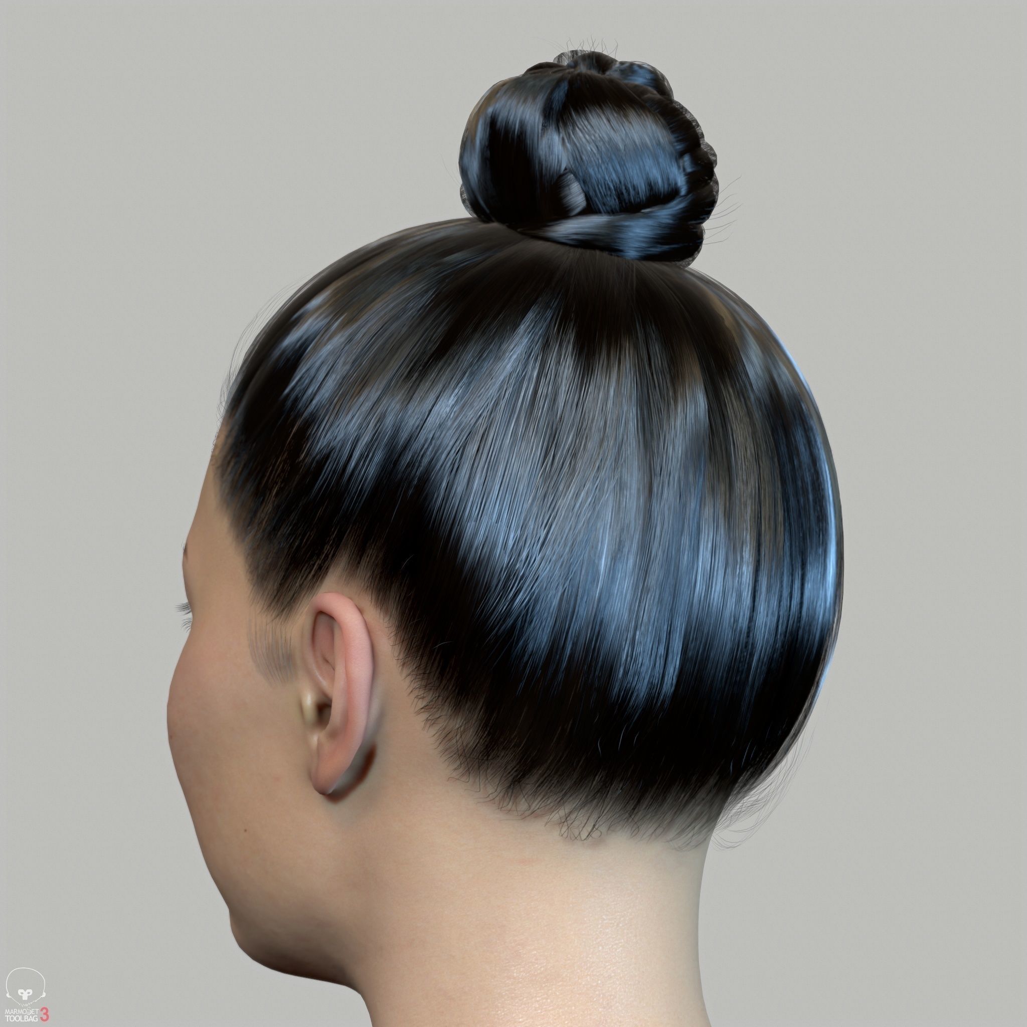 Average Asian Female Body Low-poly 3D model_15