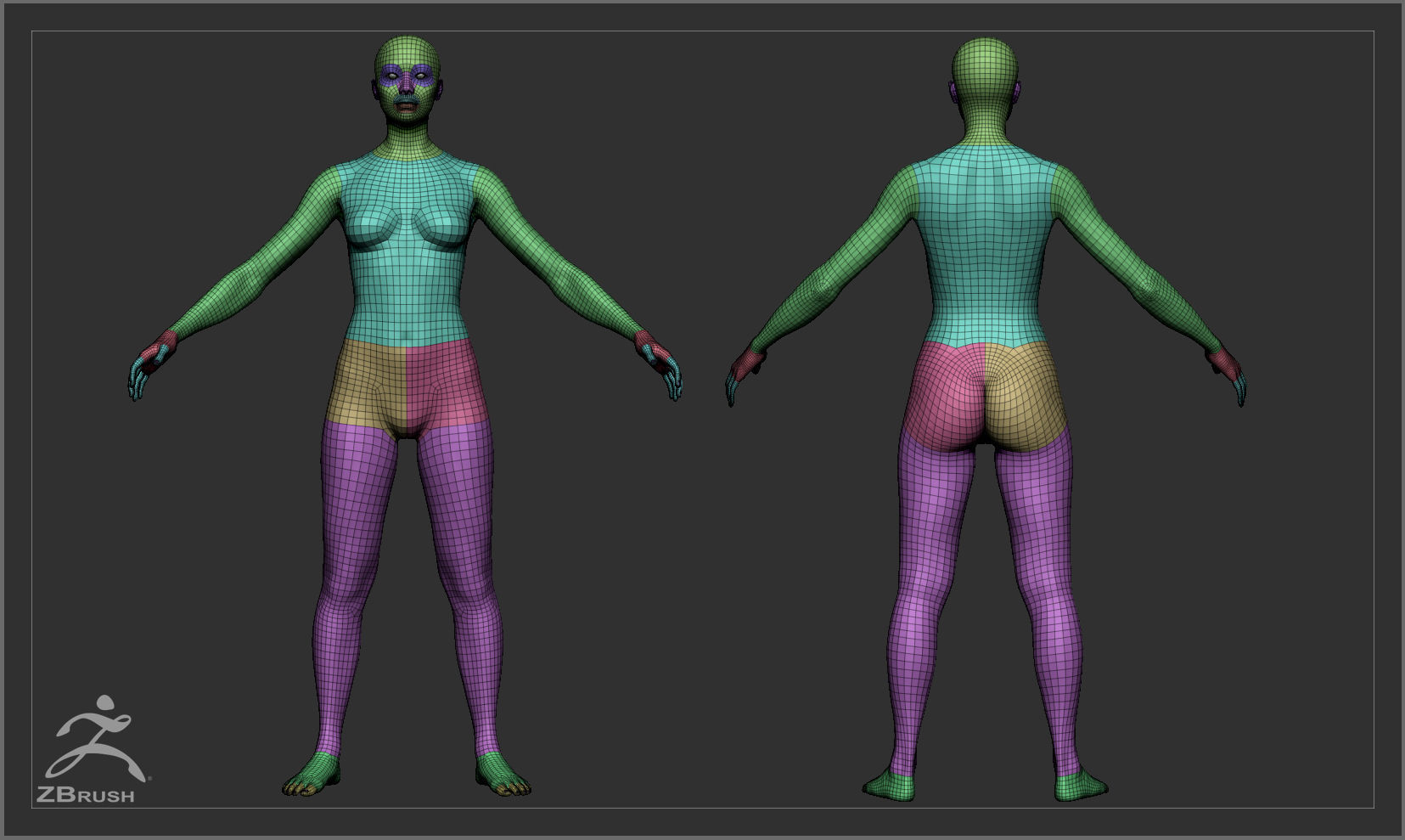 Average Asian Female Body Low-poly 3D model_48
