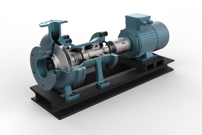 Centrifugal Pump with AC motor 3D model