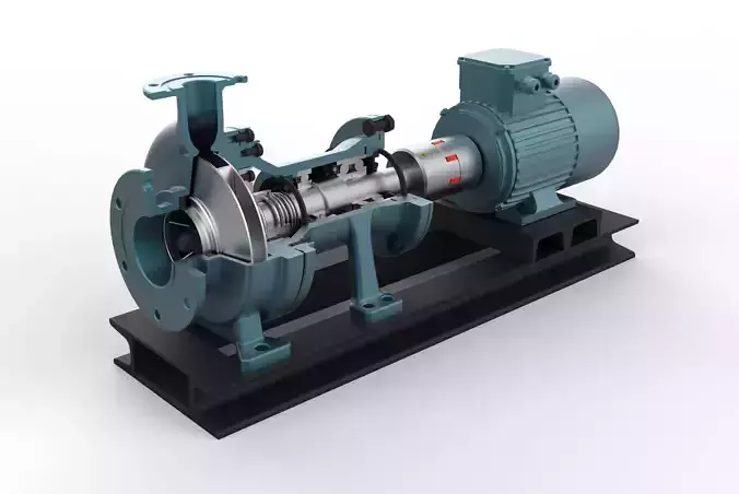 Centrifugal Pump with AC motor 3D model