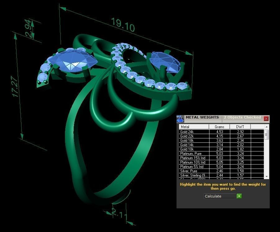 fashion ring 3D print model_4